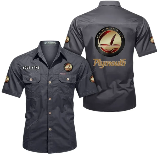 Nostalgic Car Exclusive Logo Short Sleeved Shirt, Gift For Nostalgic Car Enthusiasts CAR444 - Gray