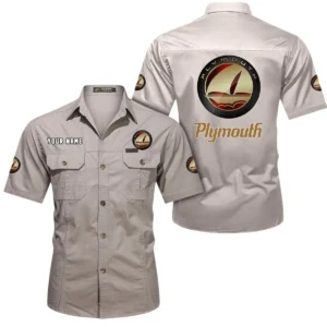 Heritage Vehicle Exclusive Logo Short Sleeved Shirt, Gift For Heritage Vehicle Enthusiasts CAR444 - Beige