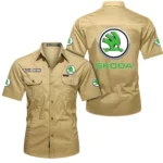Passenger Car  Exclusive Logo Short Sleeved Shirt, Gift For Passenger Car  Enthusiasts CAR444 - Khaki
