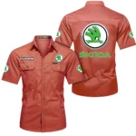 Czech Automobile  Exclusive Logo Short Sleeved Shirt, Gift For Czech Automobile  Enthusiasts CAR444 - Red