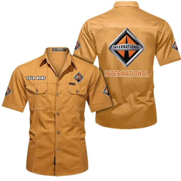 Industrial Vehicle Exclusive Logo Short Sleeved Shirt, Gift For Industrial Vehicle Enthusiasts CAR444 - Turmeric