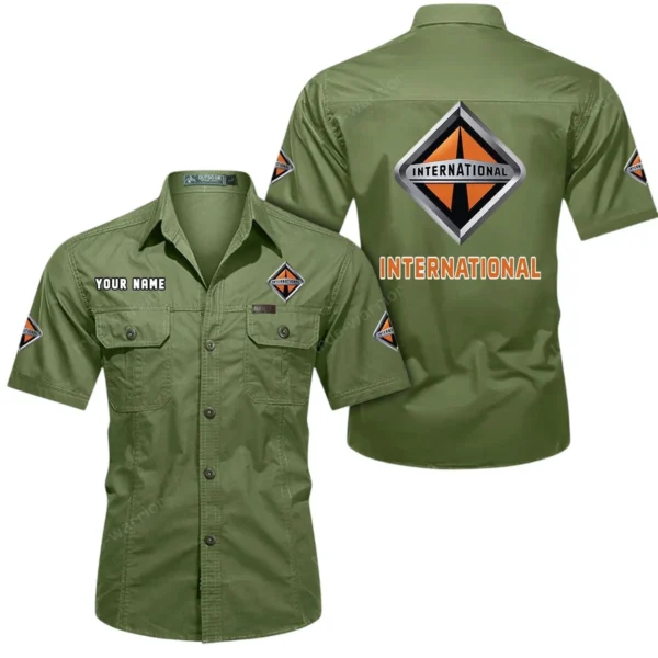 Commercial Lorry Exclusive Logo Short Sleeved Shirt, Gift For Commercial Lorry Enthusiasts CAR444 - Fruit Green