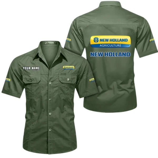Farm Tractor Exclusive Logo Short Sleeved Shirt, Gift For Farm Tractor Enthusiasts CAR444 - Army Green