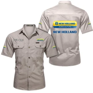 Ranch Tractor Exclusive Logo Short Sleeved Shirt, Gift For Ranch Tractor Enthusiasts CAR444 - Beige
