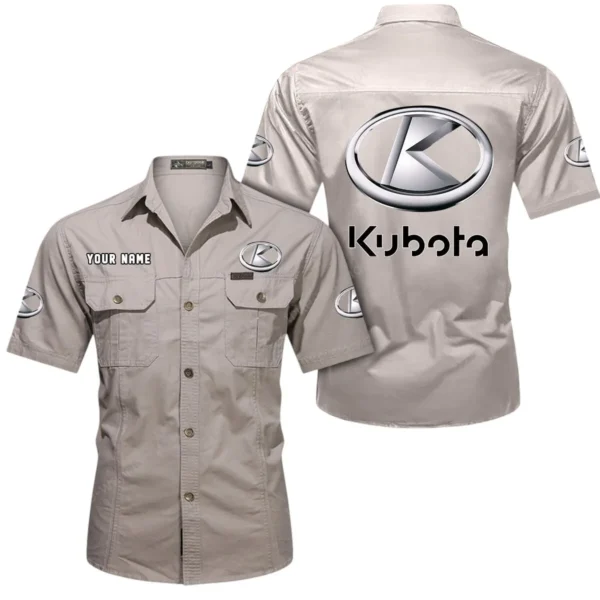Mini Tillage Tractor Exclusive Logo Short Sleeved Shirt, Gift For Mini Tillage Tractor Lovers CAR444 - Beige