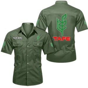 Utility Farm Tractor Exclusive Logo Short Sleeved Shirt, Gift For Utility Farm Tractor Lovers CAR444 - Army Green