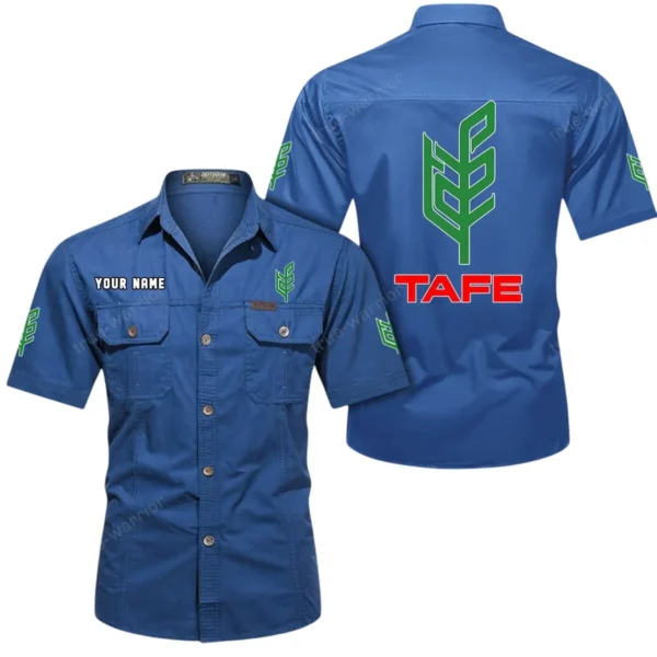 Compact Agricultural Tractor Exclusive Logo Short Sleeved Shirt, Gift For Compact Agricultural Tractor Lovers CAR444 - Cowboy Blue