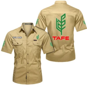 Versatile Tillage Tractor Exclusive Logo Short Sleeved Shirt, Gift For Versatile Tillage Tractor Lovers CAR444 - Khaki
