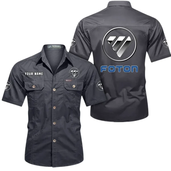 Forcepower Machines Exclusive Logo Short Sleeved Shirt, Gift For Forcepower Machines Enthusiasts CAR444 - Gray