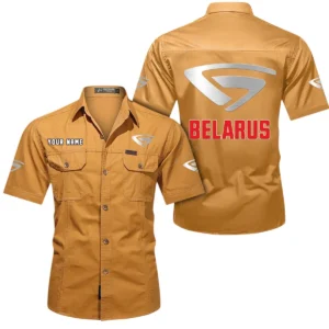 Classic Tractor Exclusive Logo Short Sleeved Shirt, Gift For Classic Tractor Enthusiasts CAR444 - Turmeric