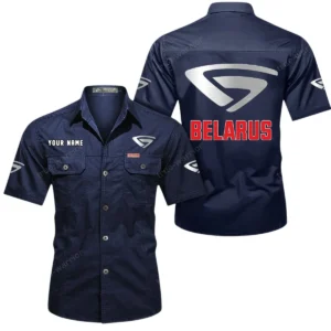 Utility Tractor Exclusive Logo Short Sleeved Shirt, Gift For Utility Tractor Enthusiasts CAR444 - Dark Blue