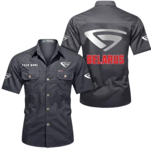 Farming Vehicle Exclusive Logo Short Sleeved Shirt, Gift For Farming Vehicle Enthusiasts CAR444 - Gray