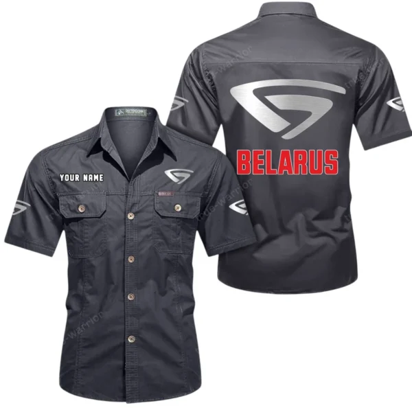 Farming Vehicle Exclusive Logo Short Sleeved Shirt, Gift For Farming Vehicle Enthusiasts CAR444 - Gray