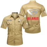 Agricultural Machine Exclusive Logo Short Sleeved Shirt, Gift For Agricultural Machine Enthusiasts CAR444 - Khaki