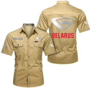 Agricultural Machine Exclusive Logo Short Sleeved Shirt, Gift For Agricultural Machine Enthusiasts CAR444 - Khaki