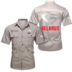 Rural Work Tractor Exclusive Logo Short Sleeved Shirt, Gift For Rural Work Tractor Enthusiasts CAR444 - Beige