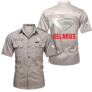 Rural Work Tractor Exclusive Logo Short Sleeved Shirt, Gift For Rural Work Tractor Enthusiasts CAR444 - Beige