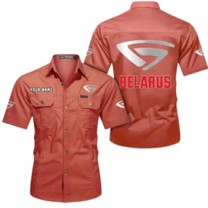 Harvest Tractor Exclusive Logo Short Sleeved Shirt, Gift For Harvest Tractor Enthusiasts CAR444 - Red