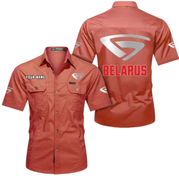 Harvest Tractor Exclusive Logo Short Sleeved Shirt, Gift For Harvest Tractor Enthusiasts CAR444 - Red