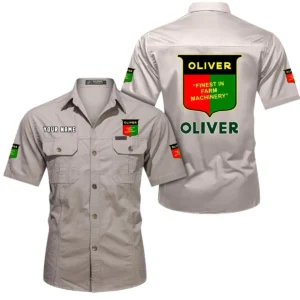 Traditional Crop Mover Exclusive Logo Short Sleeved Shirt, Gift For Traditional Crop Mover Lovers CAR444 - Beige