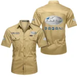 High-Performance Vehicle Exclusive Logo Short Sleeved Shirt, Gift For High-Performance Vehicle Lovers CAR444 - Khaki