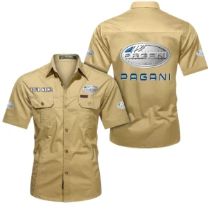 High-Performance Vehicle Exclusive Logo Short Sleeved Shirt, Gift For High-Performance Vehicle Lovers CAR444 - Khaki