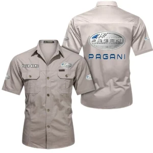 Premium Sports Sedan Exclusive Logo Short Sleeved Shirt, Gift For Premium Sports Sedan Enthusiasts CAR444 - Beige