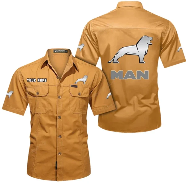 Industrial Vehicle Exclusive Logo Short Sleeved Shirt, Gift For Industrial Vehicle Enthusiasts CAR444 - Turmeric