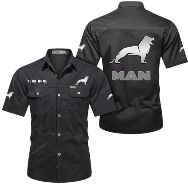 Long-Haul Vehicle Exclusive Logo Short Sleeved Shirt, Gift For Long-Haul Vehicle Enthusiasts CAR444 - Black