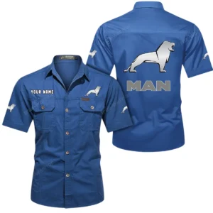 Cargo Hauler Exclusive Logo Short Sleeved Shirt, Gift For Cargo Hauler Enthusiasts CAR444 - Cowboy Blue
