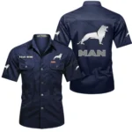 Freight Truck Exclusive Logo Short Sleeved Shirt, Gift For Freight Truck Enthusiasts CAR444 - Dark Blue