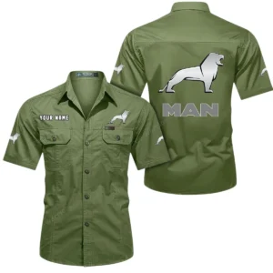 Commercial Lorry Exclusive Logo Short Sleeved Shirt, Gift For Commercial Lorry Enthusiasts CAR444 - Fruit Green