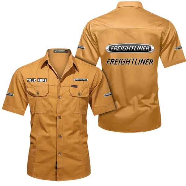 Industrial Truck Exclusive Logo Short Sleeved Shirt, Gift For Industrial Truck Lovers CAR444 - Turmeric