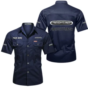 Commercial Hauler Exclusive Logo Short Sleeved Shirt, Gift For Commercial Hauler Lovers CAR444 - Dark Blue