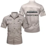 Logistics Truck Exclusive Logo Short Sleeved Shirt, Gift For Logistics Truck Lovers CAR444 - Beige