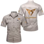 Sporty Urban Vehicle Exclusive Logo Short Sleeved Shirt, Gift For Sporty Urban Vehicle Enthusiasts CAR444 - Beige