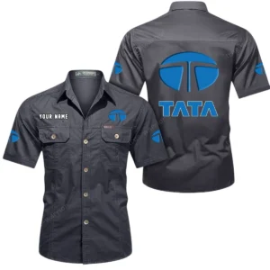 TurboDrive Motors Exclusive Logo Short Sleeved Shirt, Gift For TurboDrive Motors Enthusiasts CAR444 - Gray