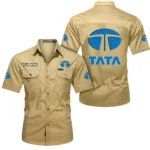 TrailForce Vehicles Exclusive Logo Short Sleeved Shirt, Gift For TrailForce Vehicles Enthusiasts CAR444 - Khaki