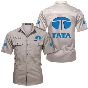 ToughTech Machines Exclusive Logo Short Sleeved Shirt, Gift For ToughTech Machines Enthusiasts CAR444 - Beige