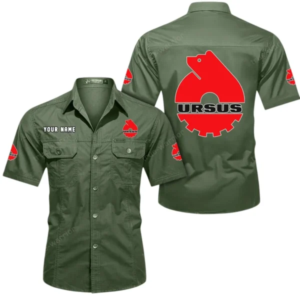 Heavy-Duty Farm Tractor Exclusive Logo Short Sleeved Shirt, Gift For Heavy-Duty Farm Tractor Lovers CAR444 - Army Green