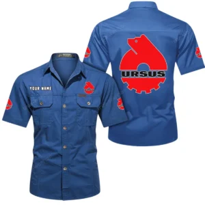 Rugged Agricultural Tractor Exclusive Logo Short Sleeved Shirt, Gift For Rugged Agricultural Tractor Lovers CAR444 - Cowboy Blue