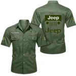 Off-Road SUV Brand Exclusive Logo Short Sleeved Shirt, Gift For Off-Road SUV Brand Lovers CAR444 - Army Green
