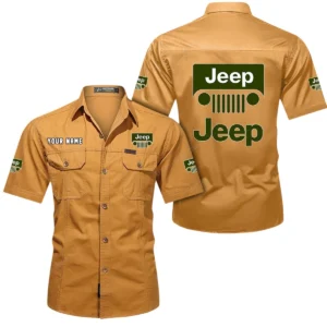 Utility 4x4 Manufacturer Exclusive Logo Short Sleeved Shirt, Gift For Utility 4x4 Manufacturer Enthusiasts CAR444 - Turmeric
