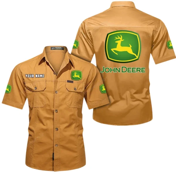 Farmstead Work Machine Exclusive Logo Short Sleeved Shirt, Gift For Farmstead Work Machine Enthusiasts CAR444 - Turmeric