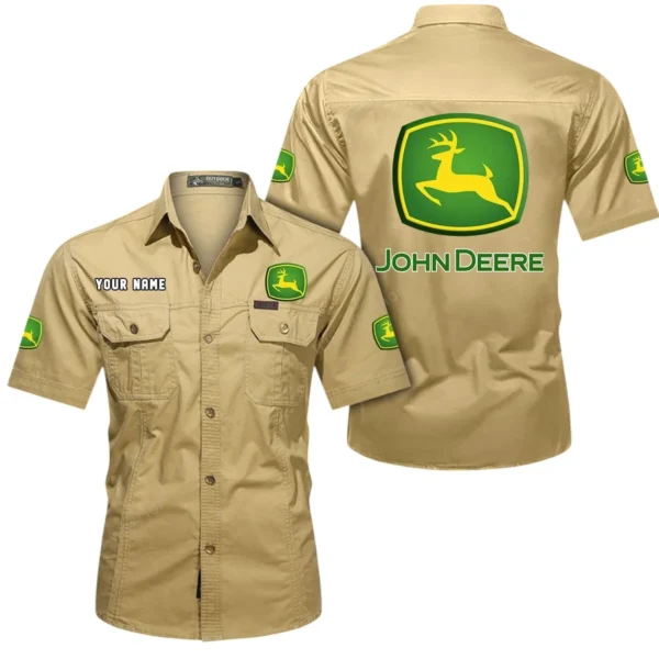 Fieldmaster Tractor Exclusive Logo Short Sleeved Shirt, Gift For Fieldmaster Tractor Lovers CAR444 - Khaki