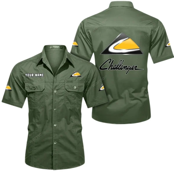 Classic Muscle Car Exclusive Logo Short Sleeved Shirt, Gift For Classic Muscle Car Enthusiasts CAR444 - Army Green
