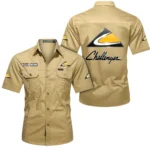 High-Horsepower Muscle Car Exclusive Logo Short Sleeved Shirt, Gift For High-Horsepower Muscle Car Enthusiasts CAR444 - Khaki