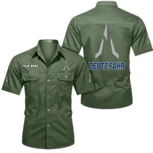 Agricultural Tractor Exclusive Logo Short Sleeved Shirt, Gift For Agricultural Tractor Enthusiasts CAR444 - Army Green