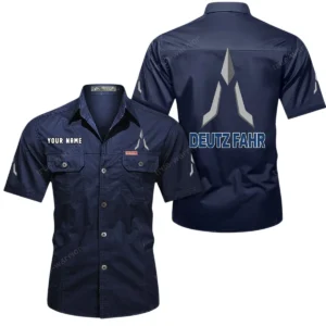 Crop Harvester Exclusive Logo Short Sleeved Shirt, Gift For Crop Harvester Enthusiasts CAR444 - Dark Blue
