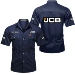 Heavy-Duty Backhoe Exclusive Logo Short Sleeved Shirt, Gift For Heavy-Duty Backhoe Lovers CAR444 - Dark Blue